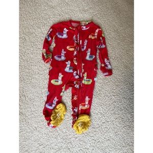 Posh Peanut Emilio ruffled zippered footie